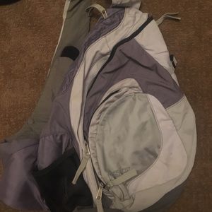 Purple one strap jansport backpack